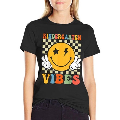 Kindergarten Vibes Retro Groovy Back to School Kindergarten  Breathable T-Shirt