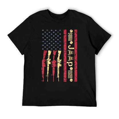 Offroad Driving 4x4 American USA Flag Distressed Gun Gift T-Shirt