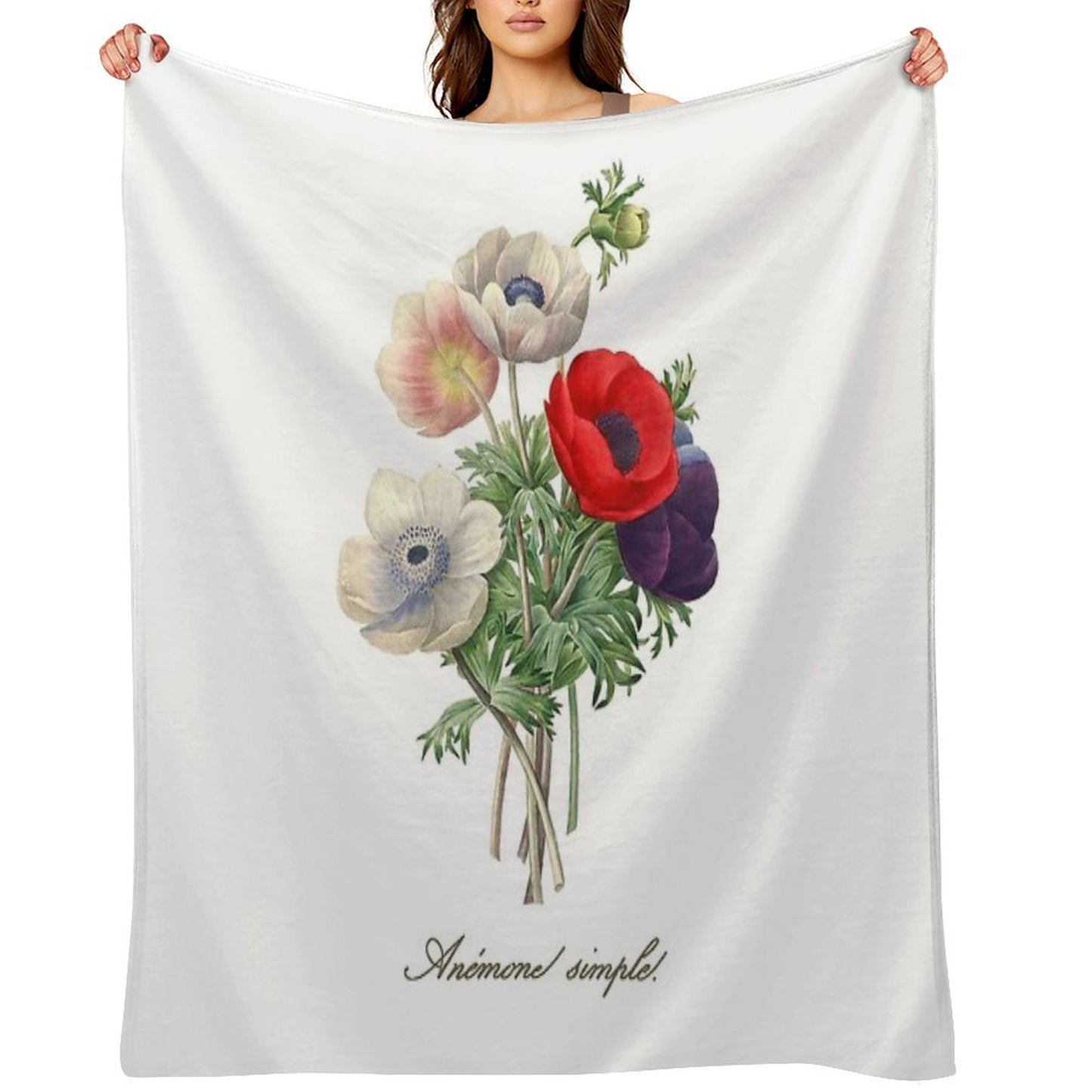 Anemone Illustration Throw Blanket