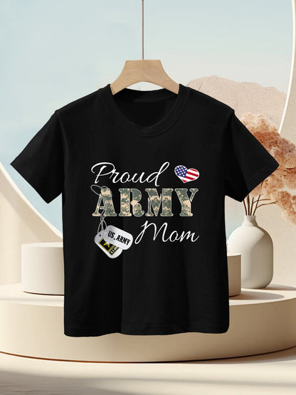 Proud Army Mom Army Graduation Gift Military Mom T-shirt Kids T-Shirt