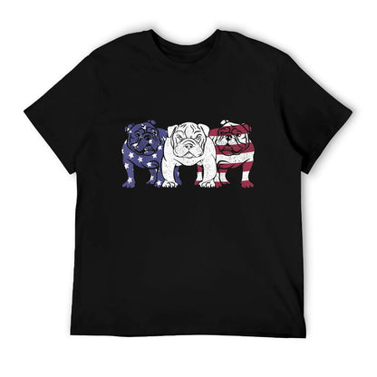 Unique English Bulldog Dog American Flag Retro Puppy Lover T-Shirt