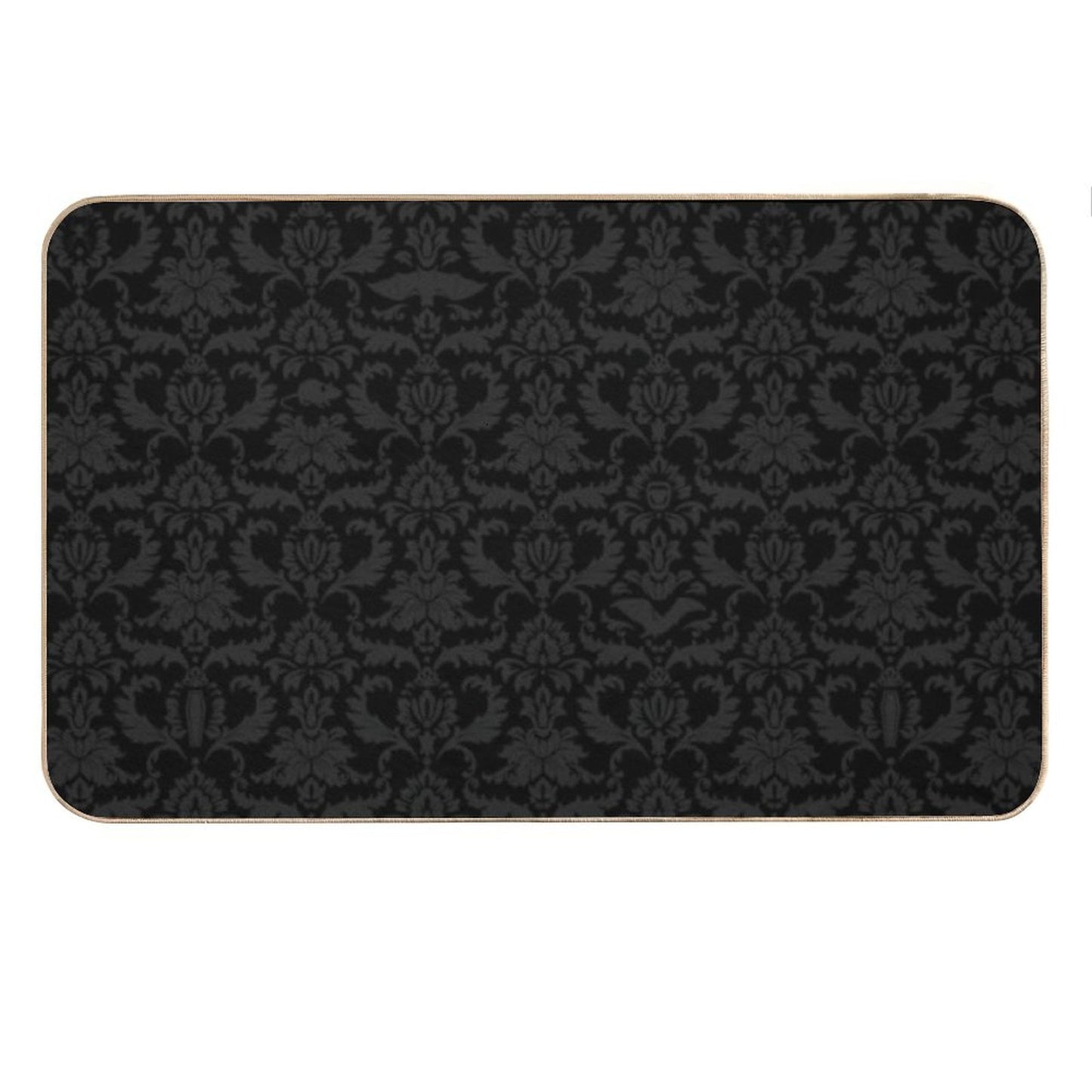 Victorian Gothic Pattern (Black) Bath Mat