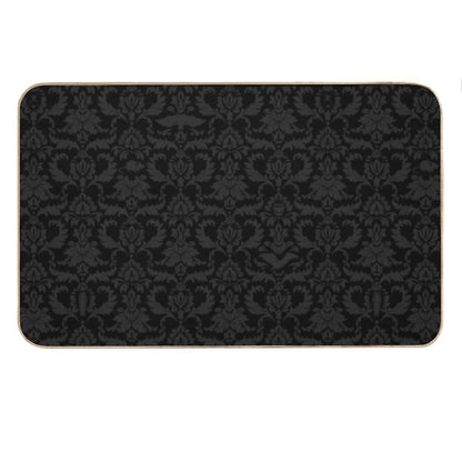 Victorian Gothic Pattern (Black) Bath Mat