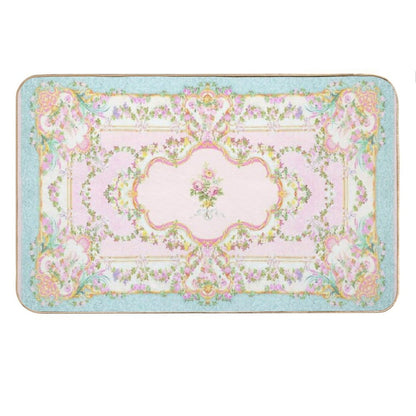 French Rococo Floral Watercolor Panel Bath Mat