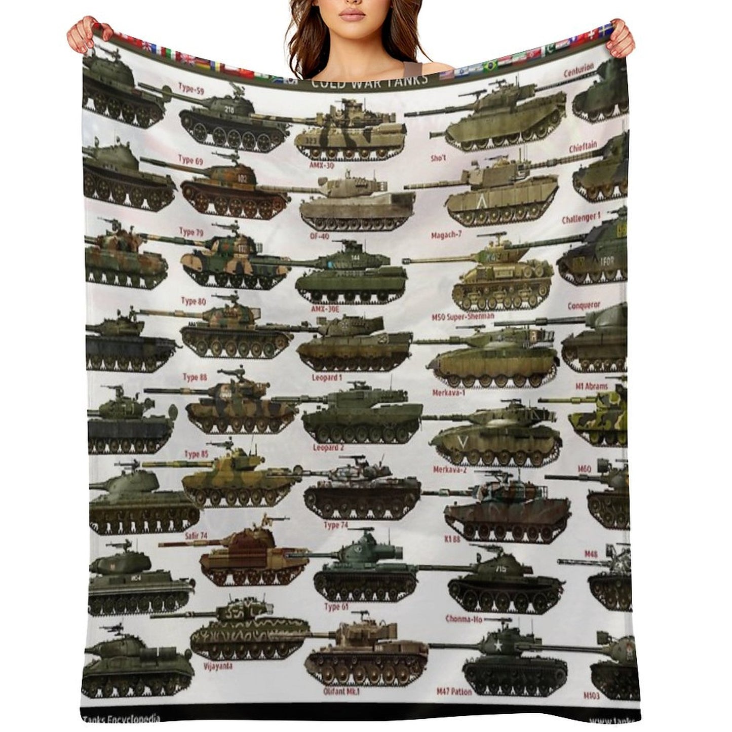 Cold War Main Battle Tanks Throw Blanket