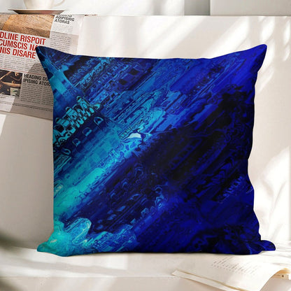 Cobalt Linen Throw Pillow Cover