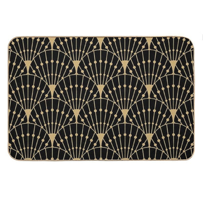 Deco Scales (gold + Black) Bath Mat