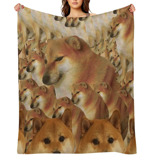 Cheems Galore Throw Blanket