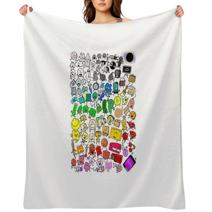 BFDI Inanimate Insanity All Characters (Transparent) Throw Blanket