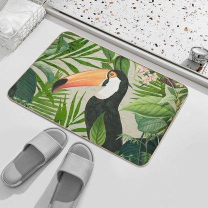 Toucan And Hummingbirds  Eco-Friendly Bath Mat