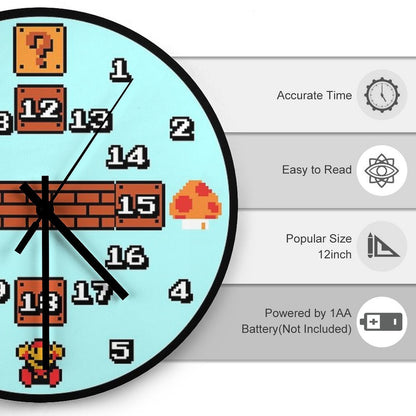 24 Hour Game Clock Wooden Wall Clock