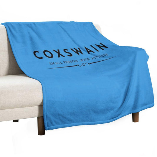 Rowing - Coxswain Small Person Huge Attitude Throw Blanket