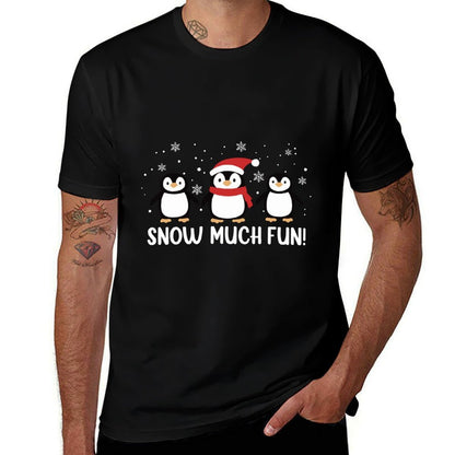 Funny Snow Much Fun Christmas Penguins  Versatile T-Shirt