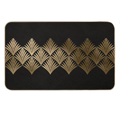 Reims, France Luxueux Black And Gold Hues Art Deco Bath Mat