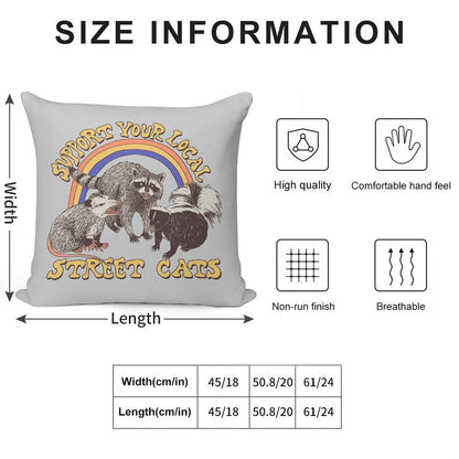 Street Cats Soft Luxury Feel Throw Pillow