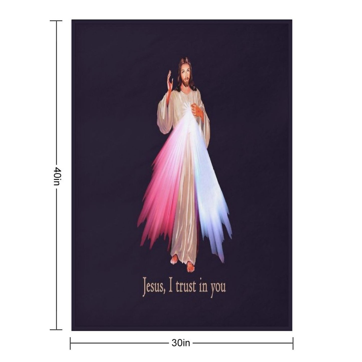 Jesus I Trust You Divine Mercy Image (transparent Background Design) Throw Blanket