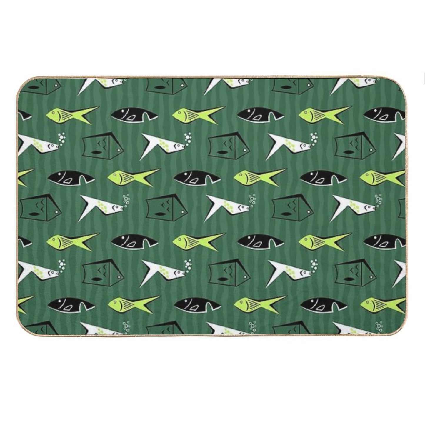 Mid Century Abstract Fish Bath Mat