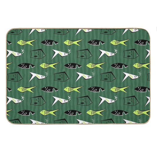 Mid Century Abstract Fish Bath Mat