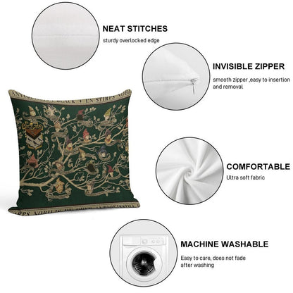Noble House of Black Family Tree Soft Washable Throw Pillow