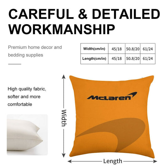 Minimalistic Mclaren Formula 1 Team Inspired Iphone Cover And Samsung Mobile Case Best Gift for F1 Fans Linen Throw Pillow Cover