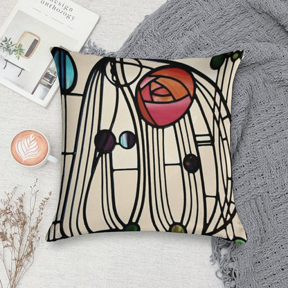 Charles Rennie Mackintosh Design Soft Luxury Feel Throw Pillow