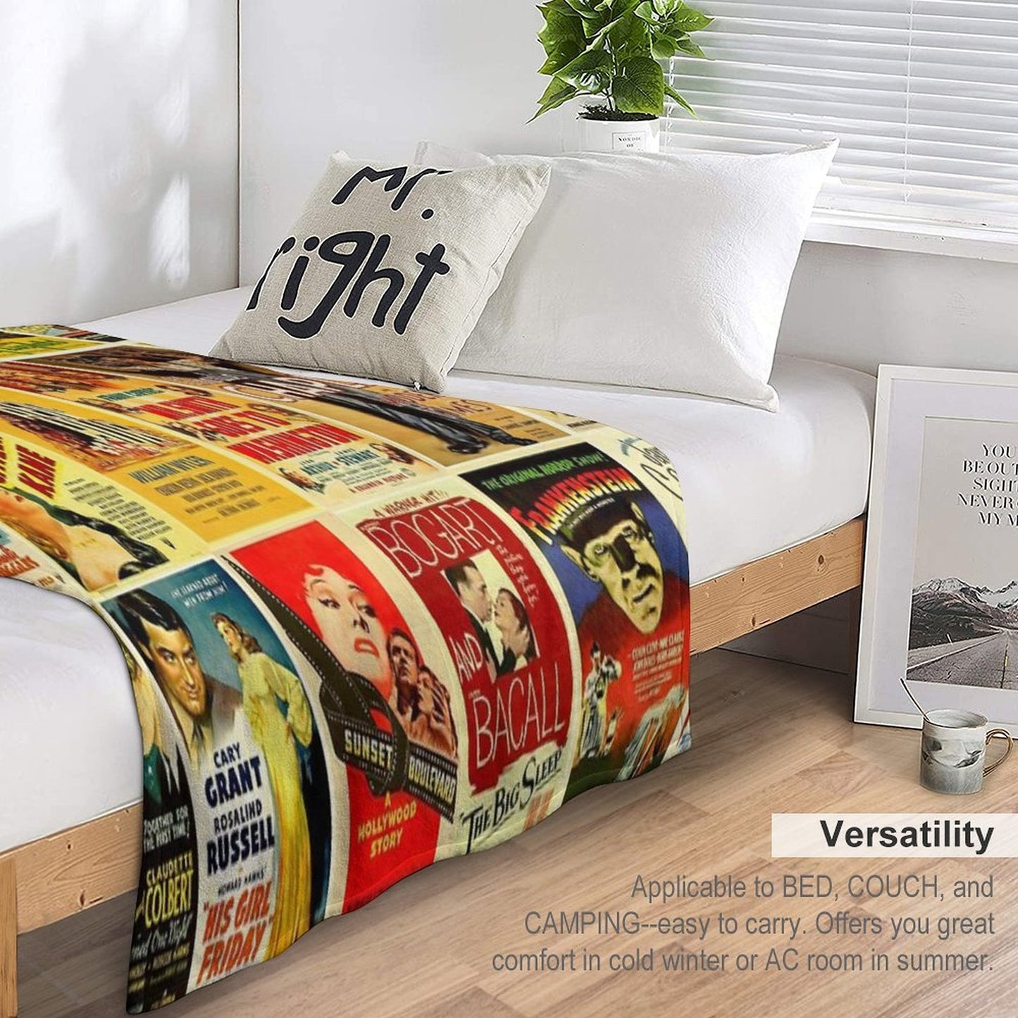 Vintage Hollywood Classic Movie Posters Throw Blanket