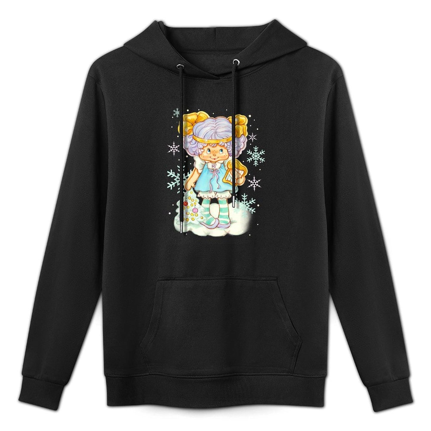 Strawberry Shortcake Christmas Cute Angel Cake Snow Portrait Adjustable Hood Hoodie
