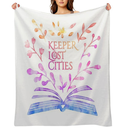 Keeper of The Lost Cities Watercolor Bookish Design Throw Blanket