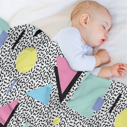 Eighties Memphis Pattern Design Throw Blanket