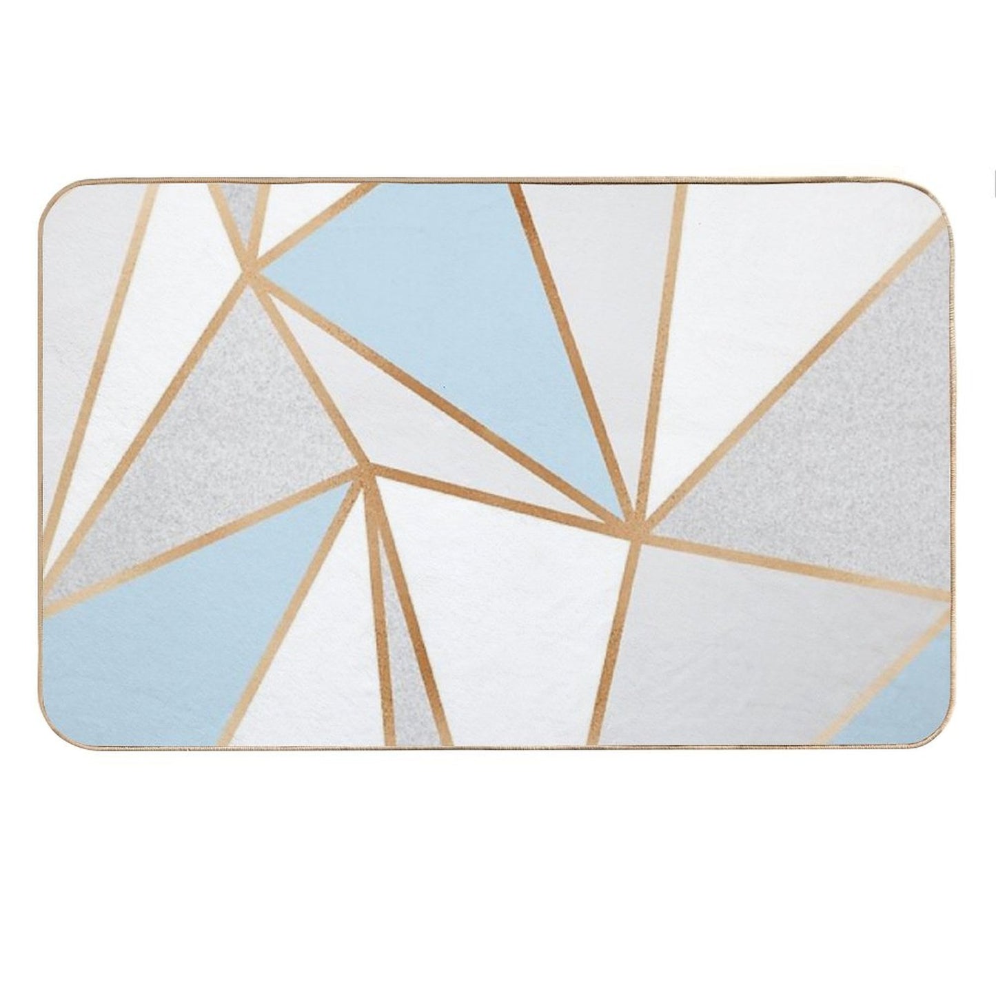 Blue, Grey & Gold Geo Bath Mat