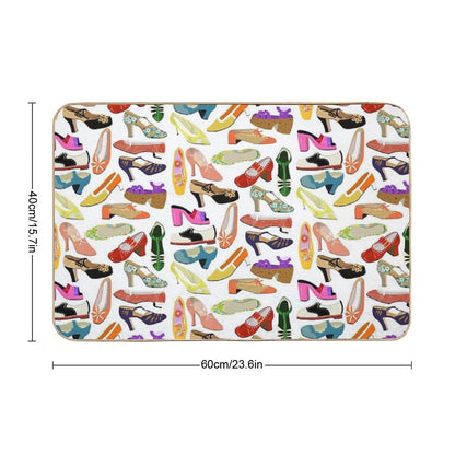Vintage Shoe Collection  Easy To Clean Bath Mat