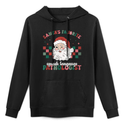 Retro Santas Favorite Speech Language Christmas SLP Moisture-Wicking Hoodie