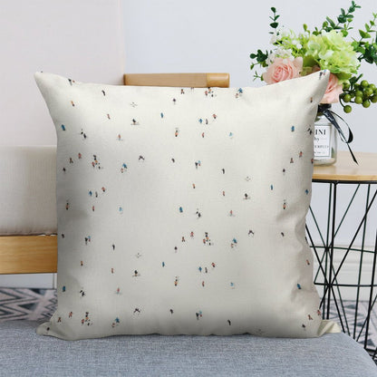 Ski Slopes Linen Throw Pillow Cover