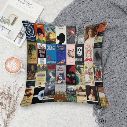 Classic Literature Book Covers Soft Warmth Comfort Throw Pillow