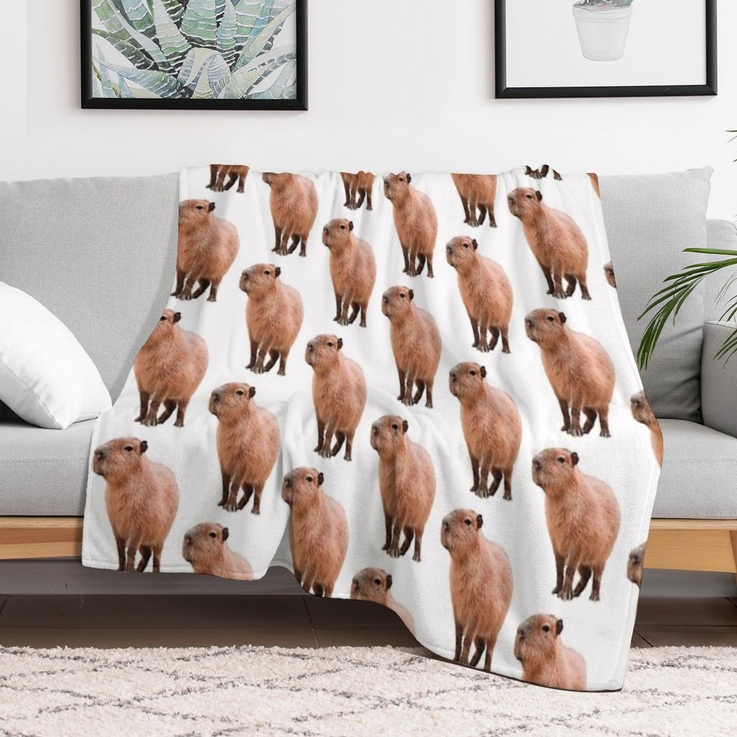 Cute Capybara Throw Blanket