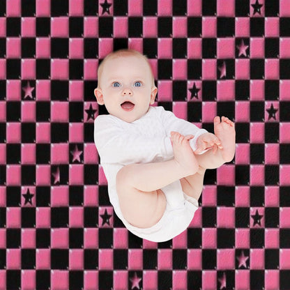 Emo Black And Pink Stars Throw Blanket