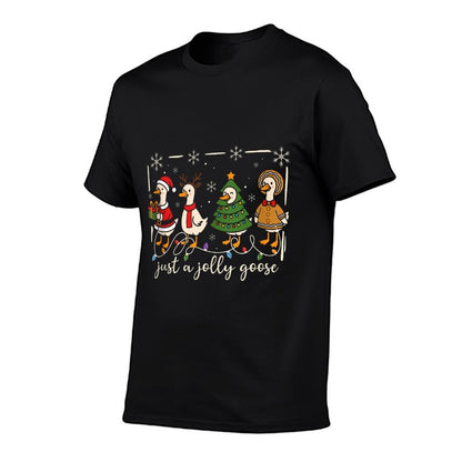 Just A Jolly Goose Funny Silly Goose Santa Christmas Xmas  Classic T-Shirt