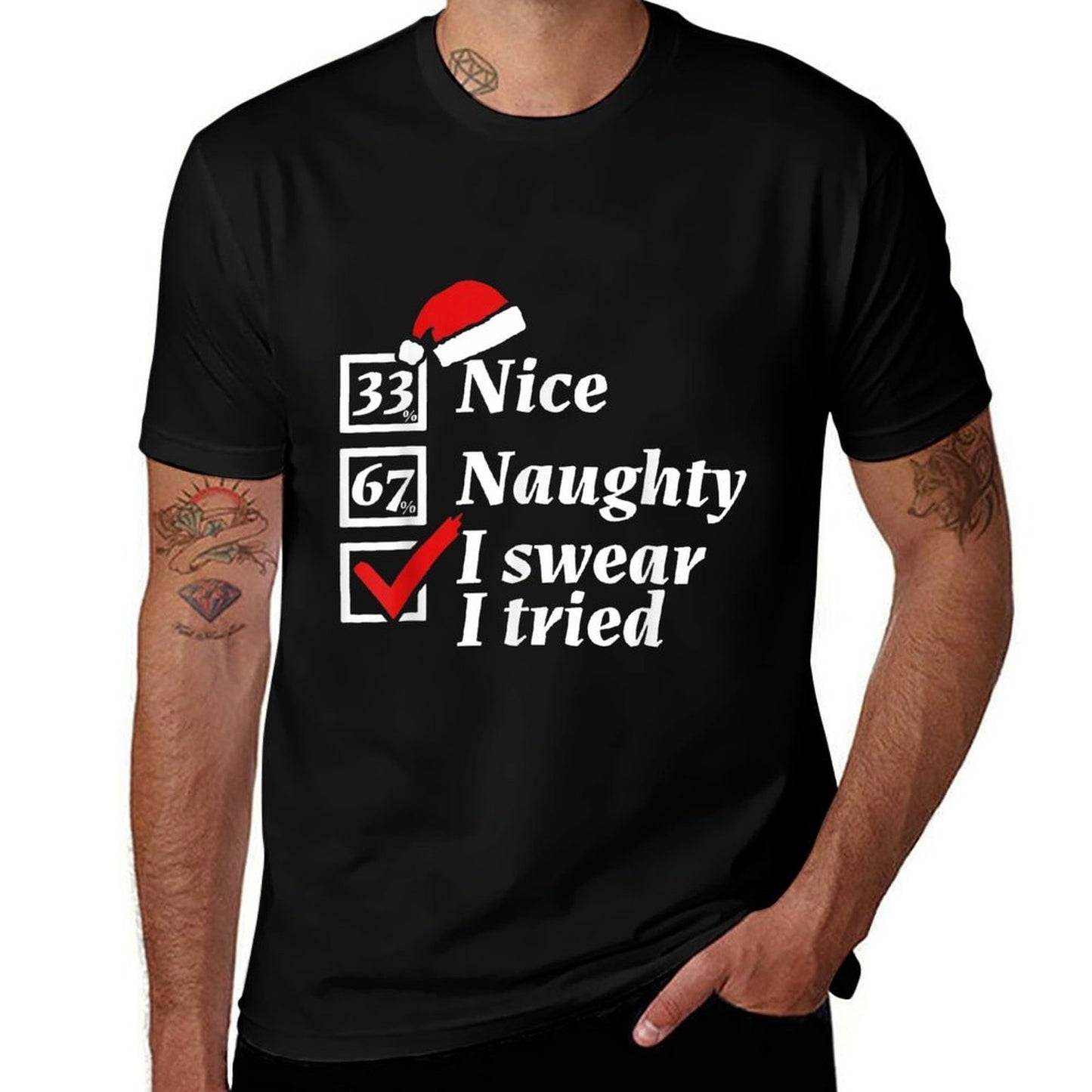 Funny 67 Meme I Swear I Tried 6-7 Christmas  Affordable Price T-Shirt
