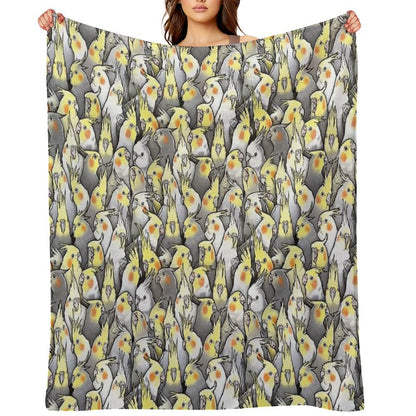 Cockatiels Galore Throw Blanket