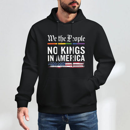 No Kings In America We The People Political Men Women Breathable Fabric Hoodie
