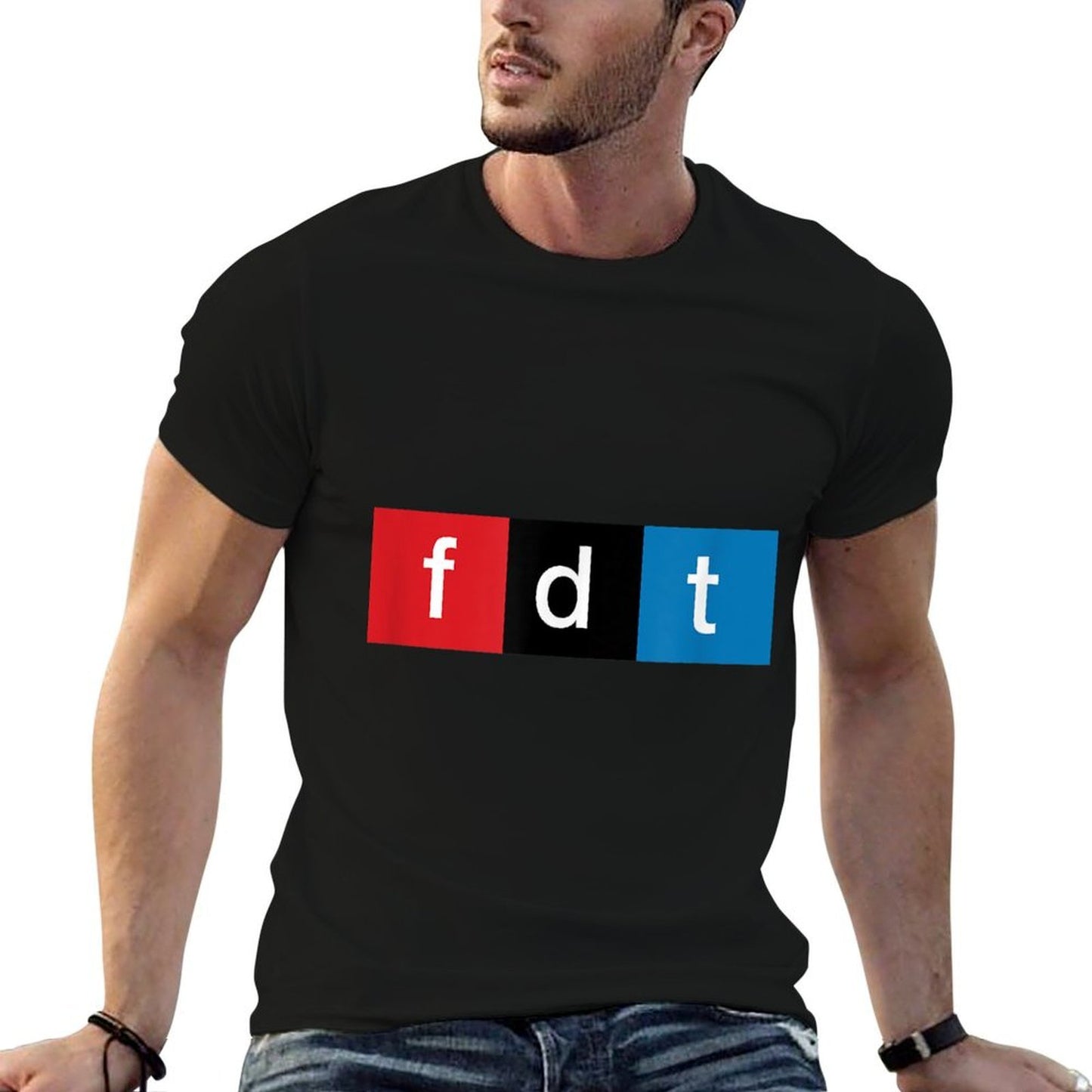 Foxtrot Delta Tango Protest Pun  Ribbed Collar T-Shirt