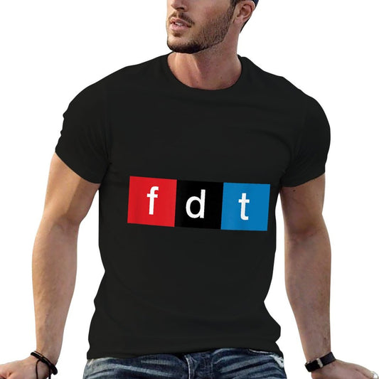 Foxtrot Delta Tango Protest Pun  Ribbed Collar T-Shirt