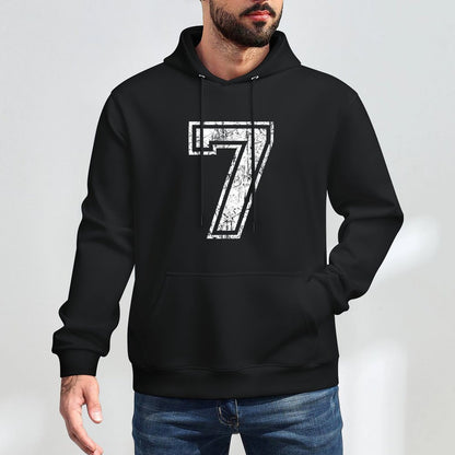 Sports Jersey Grunge Number 7 Fan Team Player Birthday Versatile Streetwear Hoodie
