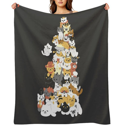 Cat Pile Throw Blanket