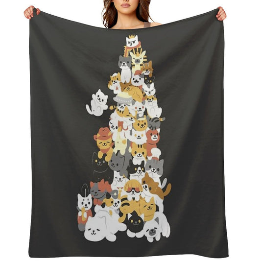 Cat Pile Throw Blanket