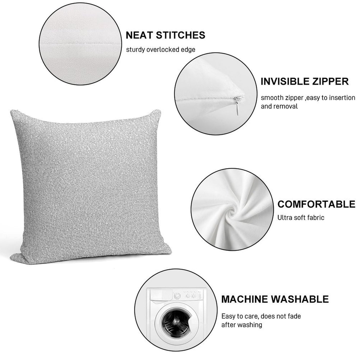 The Entire Bee Movie Script Soft Short Plush Fabric Throw Pillow