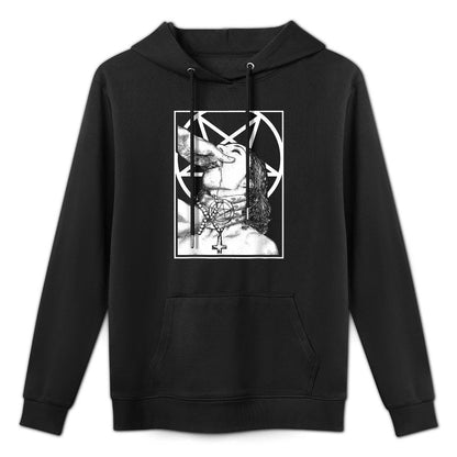 Gothic Choked Up Unholy Nun Satan Baphomet Spooky Halloween Customizable Surface Hoodie