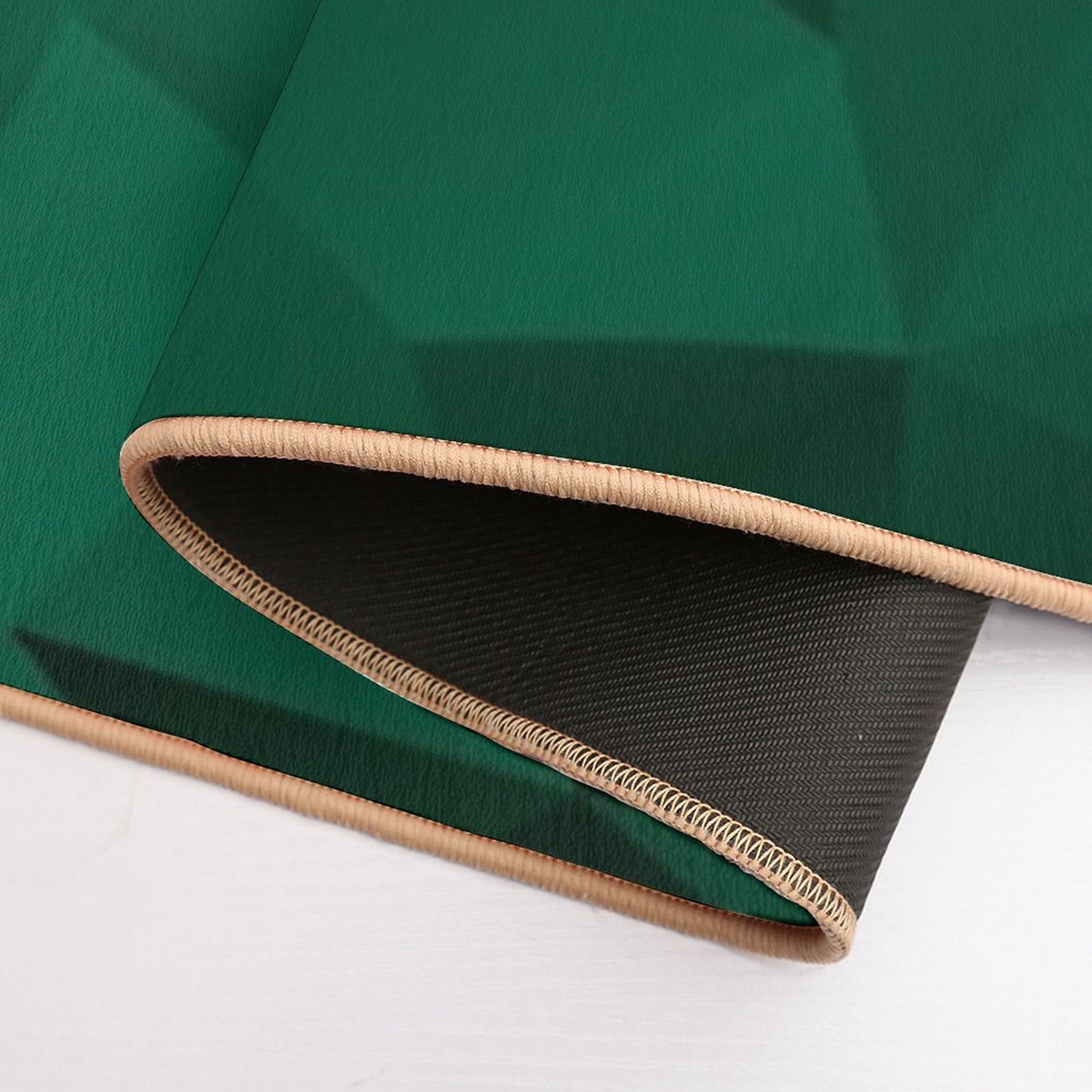 Polygonal Emerald Green Geometric Pattern Bath Mat