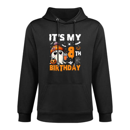 Its My 8th Birthday 8 Years Old Ghost Pumpkin Halloween Durable Construction Hoodie