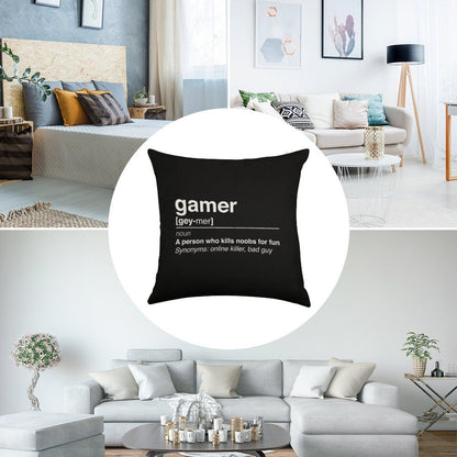 Gamer Definition Linen Throw Pillow Cover